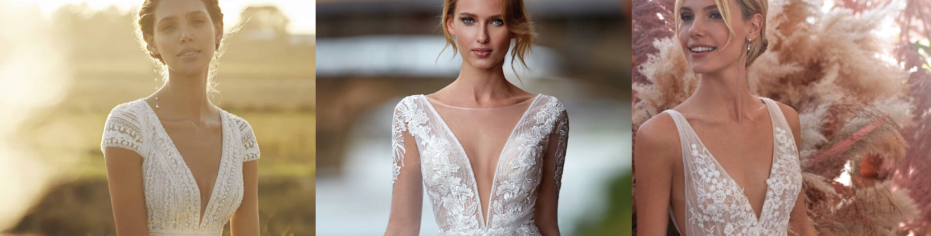 Abito da sposa con scollo a V