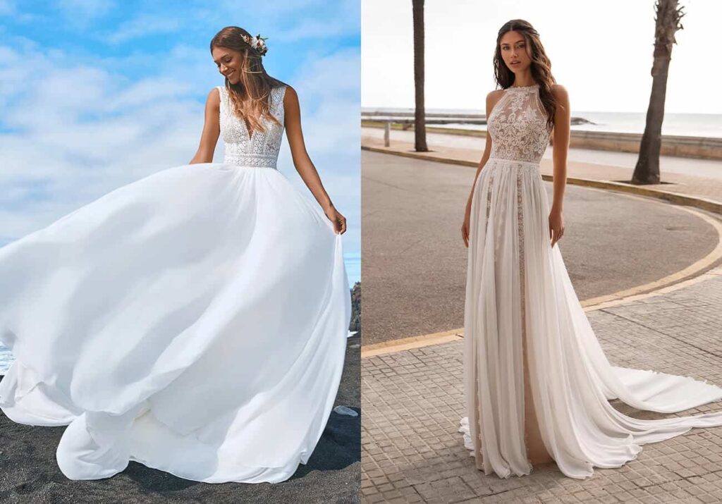 abito da sposa in chiffon