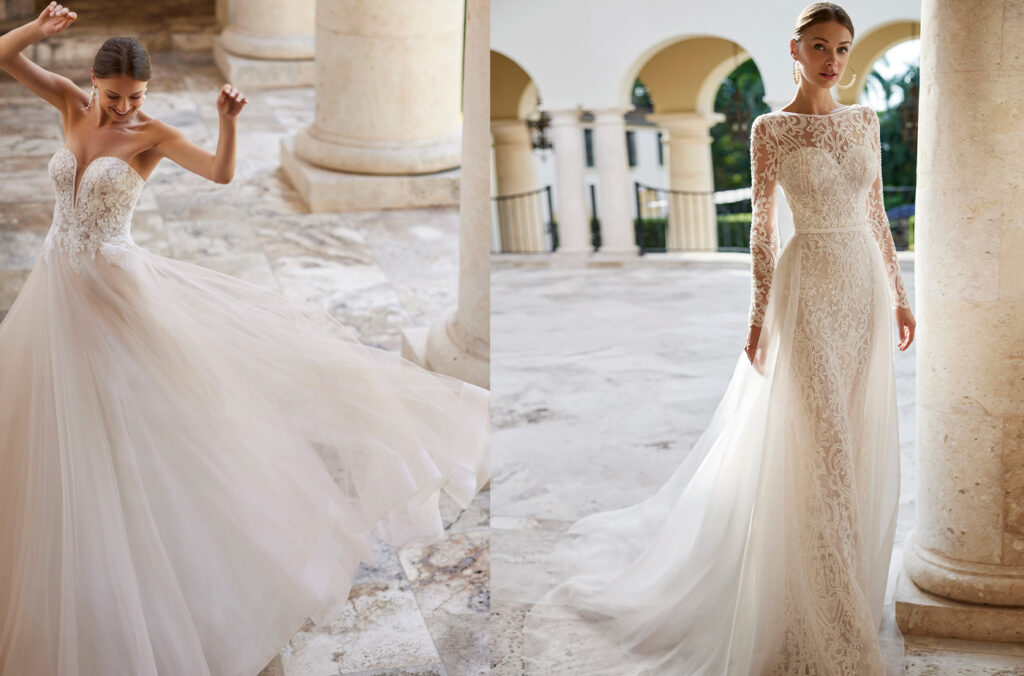 abiti da sposa con pizzo rosa clara 2024