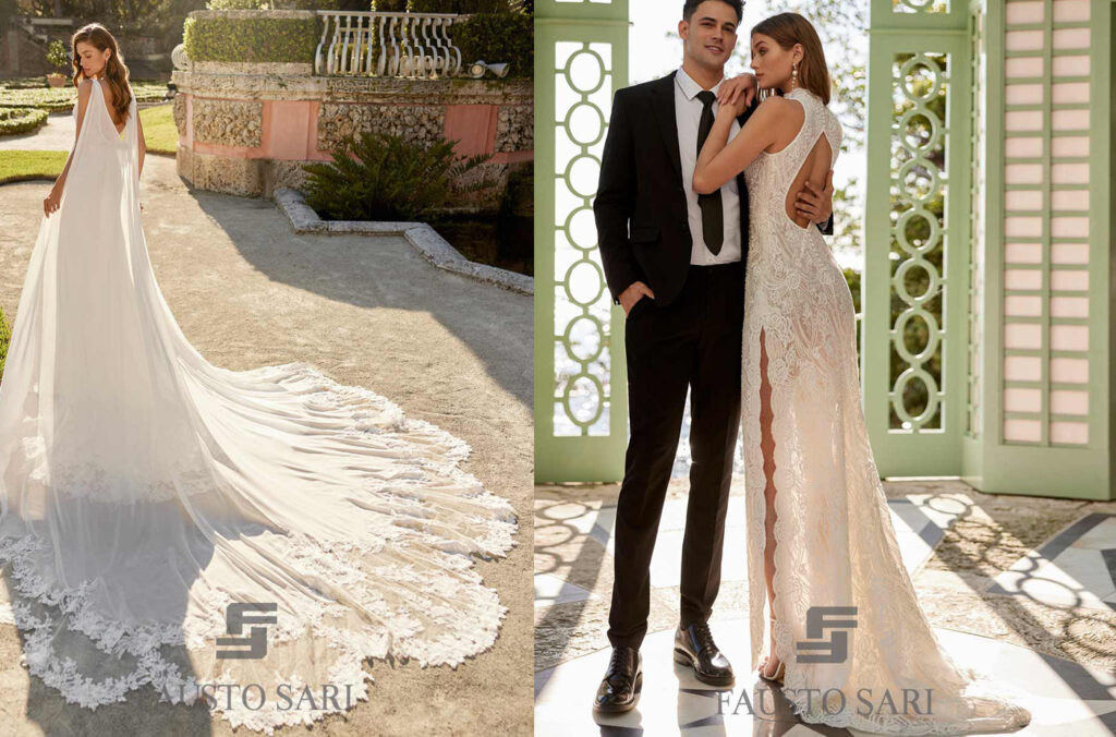 dettagli abito da sposa aire barecelona 2024